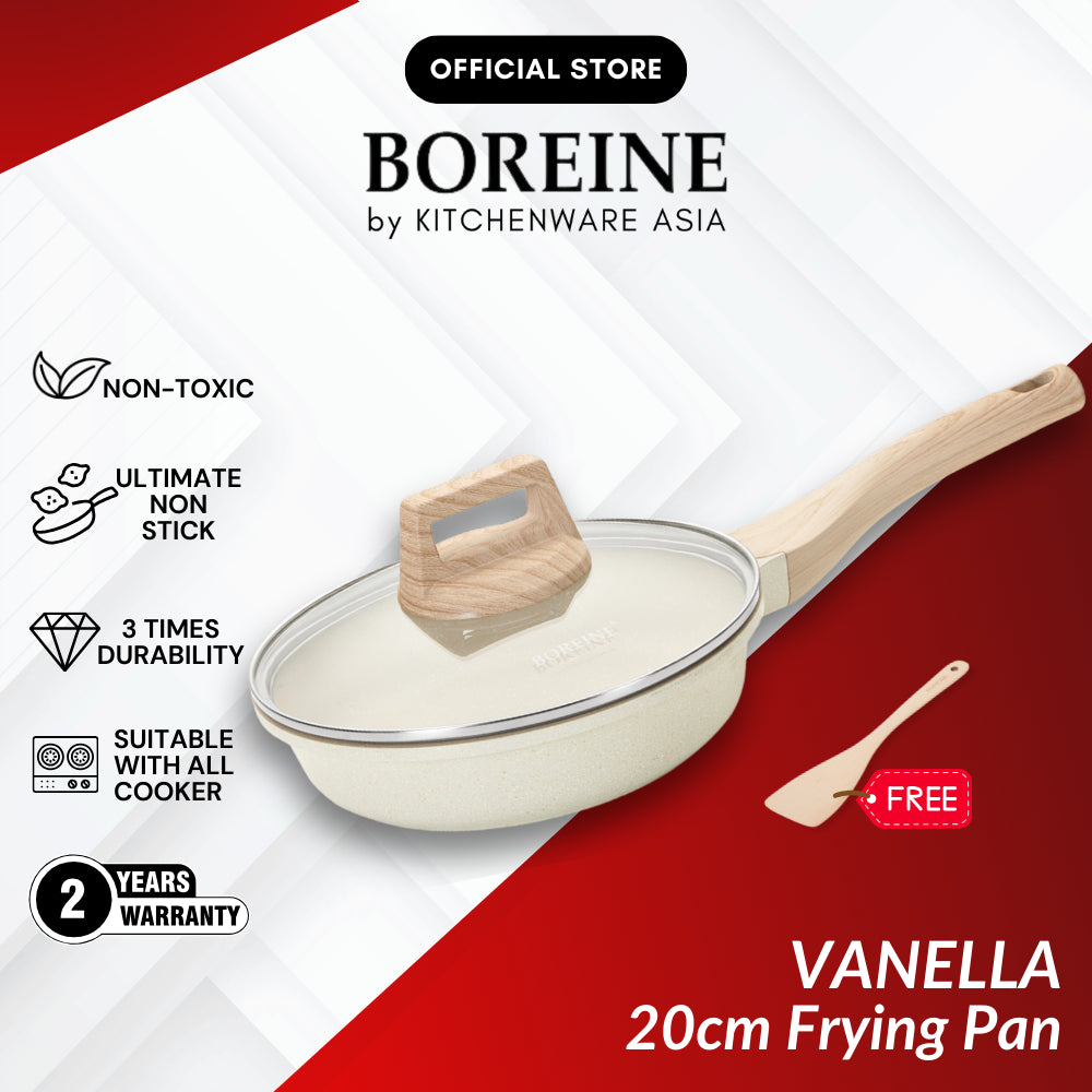 BOREINE Vanella Non Stick Granite Cookware 16cm Saucepan / 20cm 24cm Frying Pan / 28cm Casserole / 30cm Stir-fry Wok