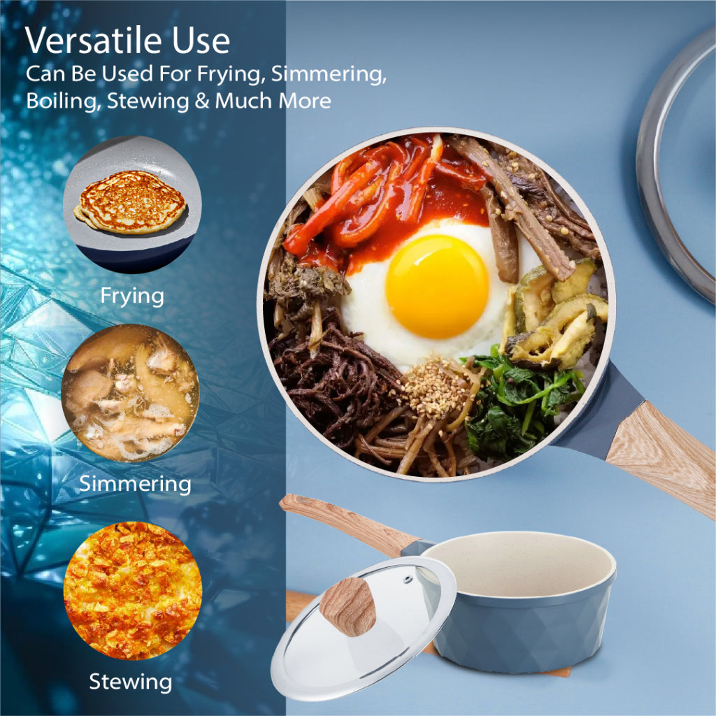 ASIAWARE Diamonite Non Stick Granite Cookware 18cm Saucepan Pot Periuk Batu Granite Original (18cm)