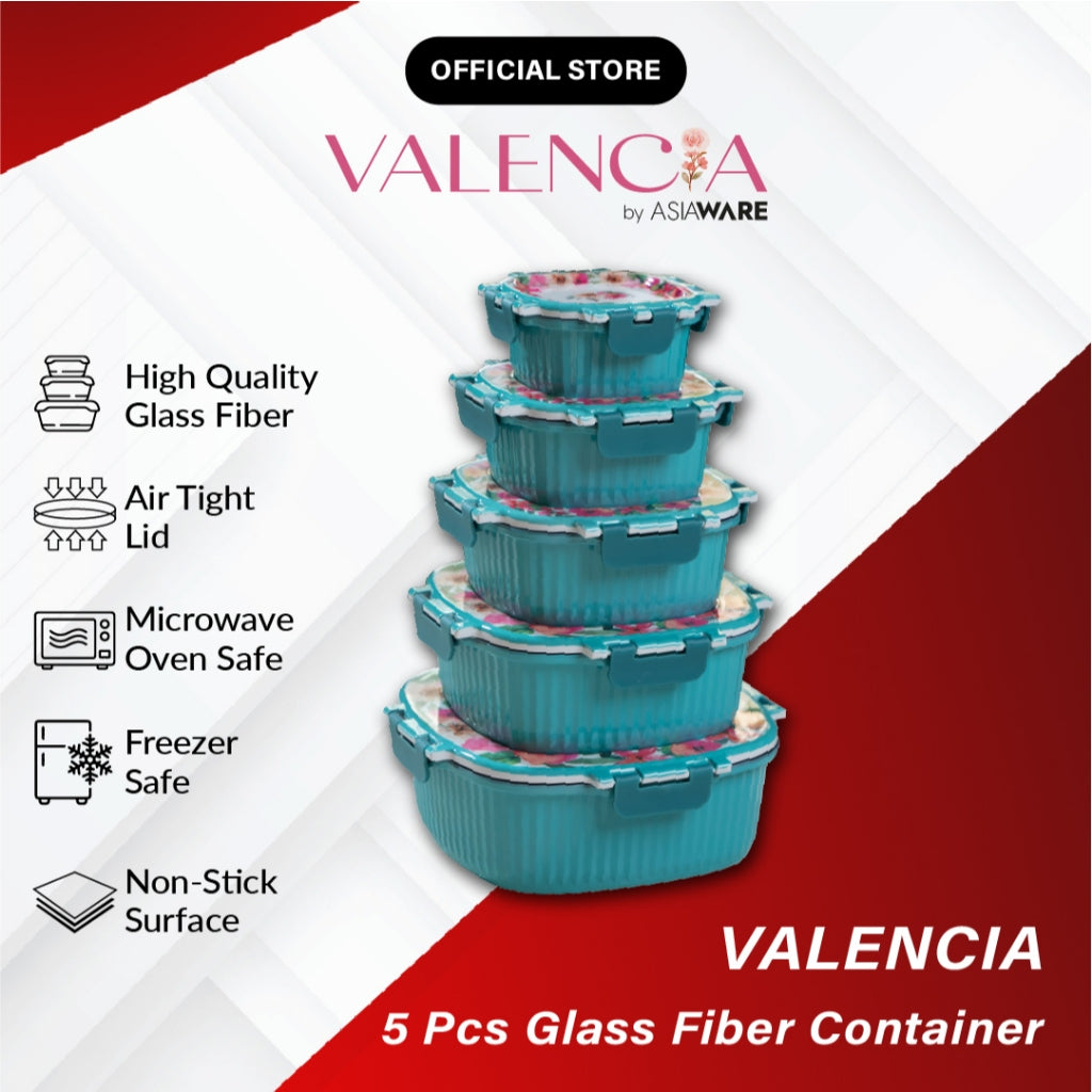 VALENCIA Glass Fibre Microwave Oven Safe Container Melamine Bowl Plate Spoon Fork Pinggan Mangkuk