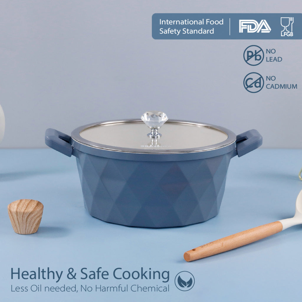 ASIAWARE Diamonite NonStick Granite Cookware 24cm/28cm Casserole Pot Periuk Batu Granite (24cm/28cm)