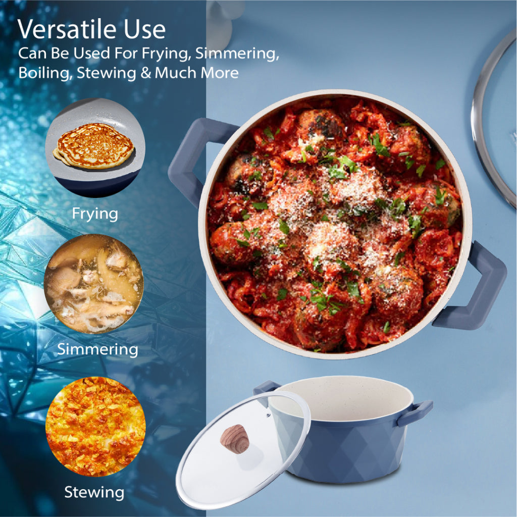 ASIAWARE Diamonite NonStick Granite Cookware 24cm/28cm Casserole Pot Periuk Batu Granite (24cm/28cm)
