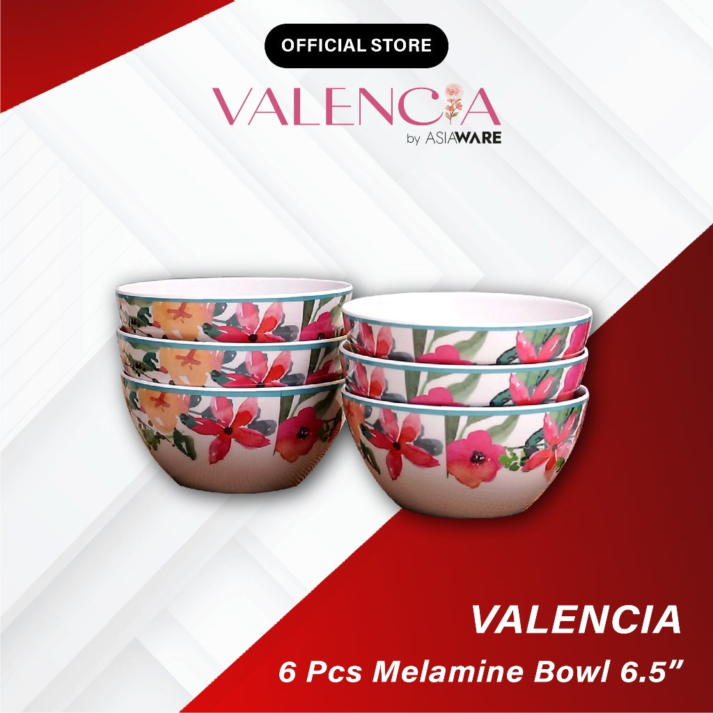 VALENCIA Glass Fibre Microwave Oven Safe Container Melamine Bowl Plate Spoon Fork Pinggan Mangkuk