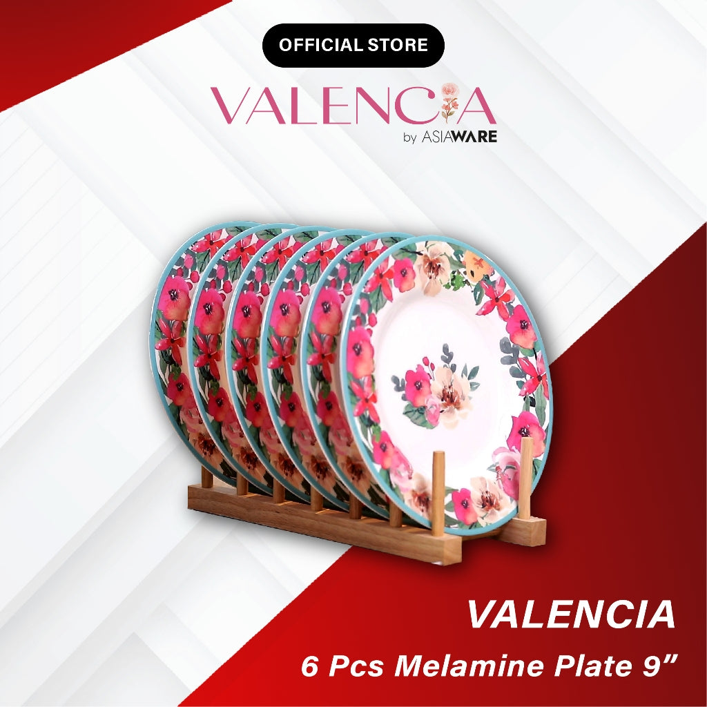 VALENCIA Glass Fibre Microwave Oven Safe Container Melamine Bowl Plate Spoon Fork Pinggan Mangkuk