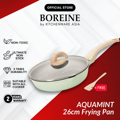 BOREINE AquaMint Non Stick Granite Cookware 18cm Saucepan / 26cm Frying Pan / 24cm Casserole Pot / 30cm Stir-fry Wok