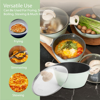 BOREINE Aquamint Non Stick Granite 24cm Casserole Pot Periuk Batu Granite Original (24cm)